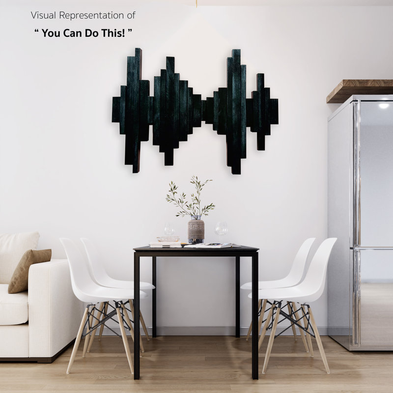 "You can do this" - Modern Interpretation of Soundwaves in Wooden Art