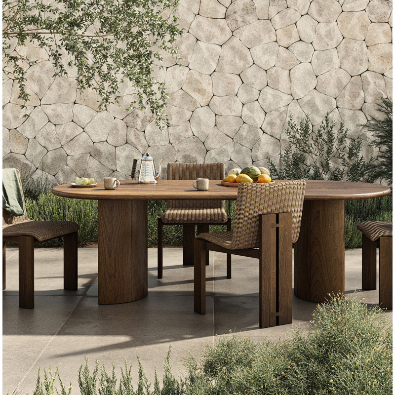 Roxy Outdoor Dining Chair-Faux Hyacinth, Stained Saddle Brown