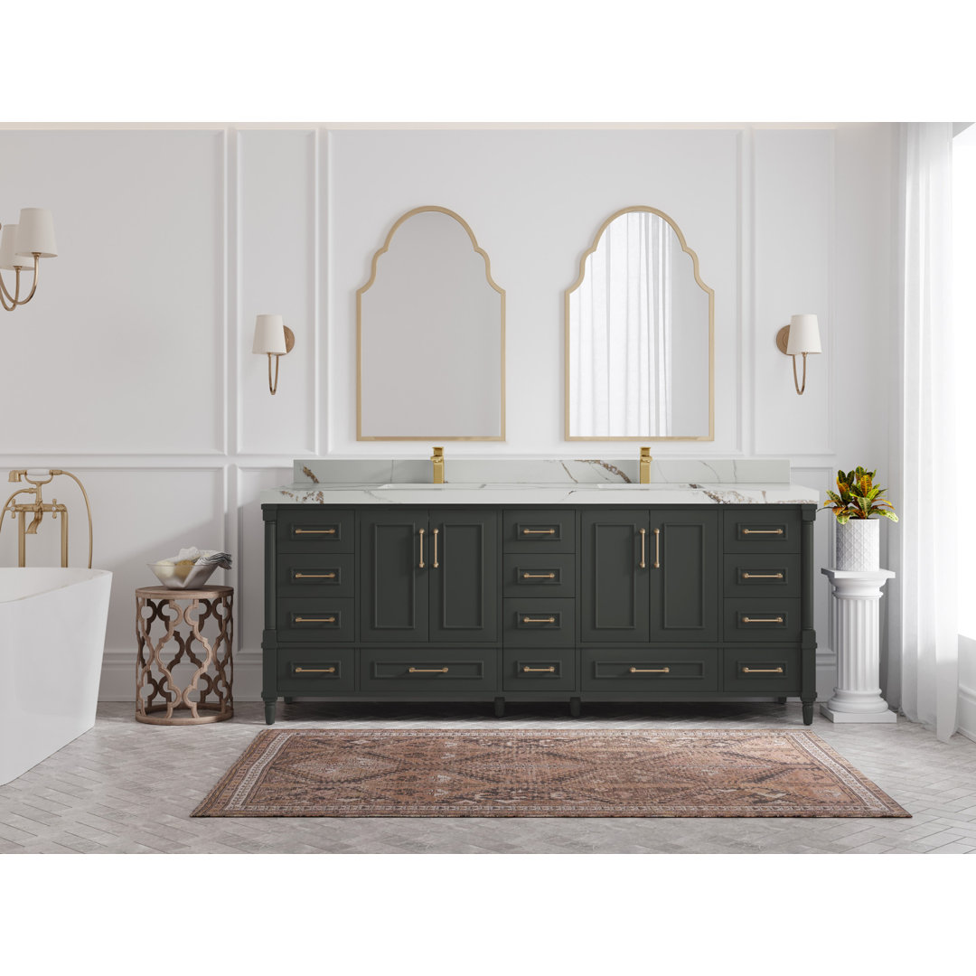 Aberdeen 84'' Double Bathroom Vanity with Top Willow Collections Top