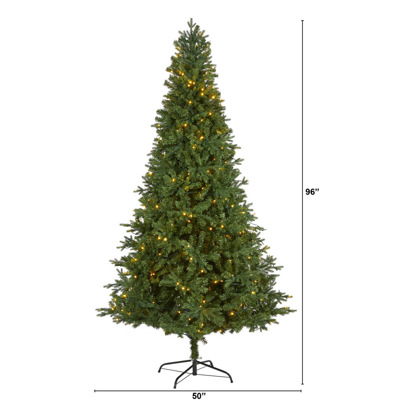 Lighted Artificial Fir Christmas Tree, 8' H