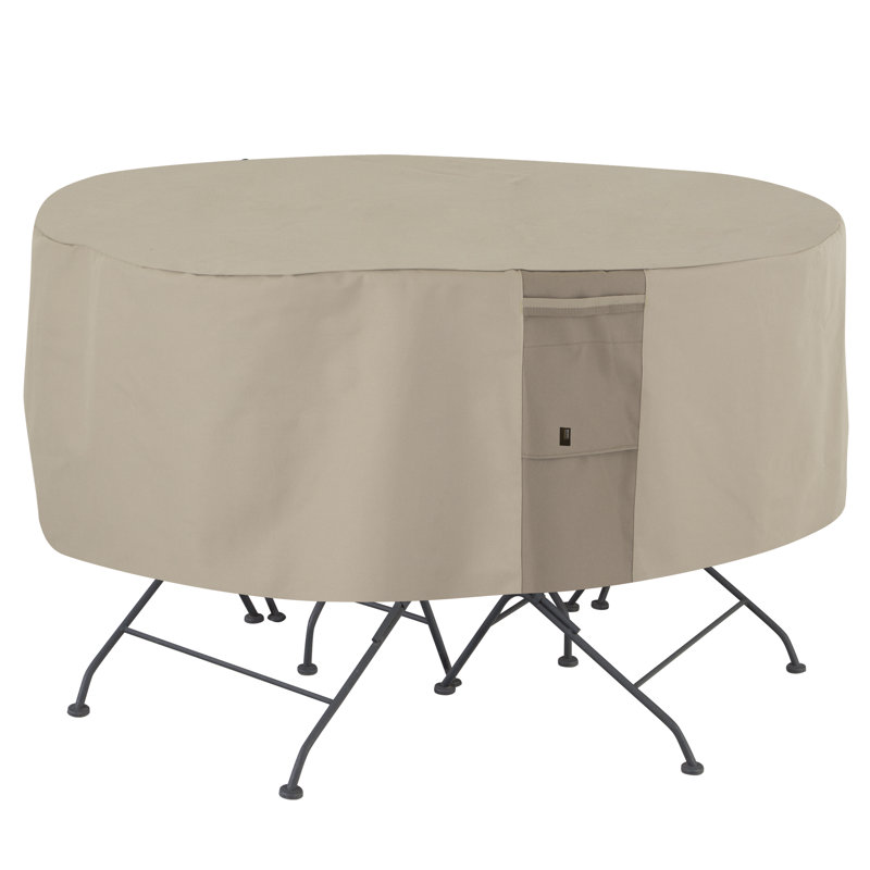 Modern Leisure Monterey Round Patio Table & Chair Set Cover, 94" Diameter x 23"H, Beige