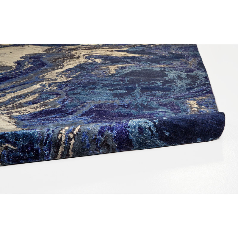 Tapis bleu Valencia Valencia, Rectangle 8 pi 6 po x 11 pi 6 po