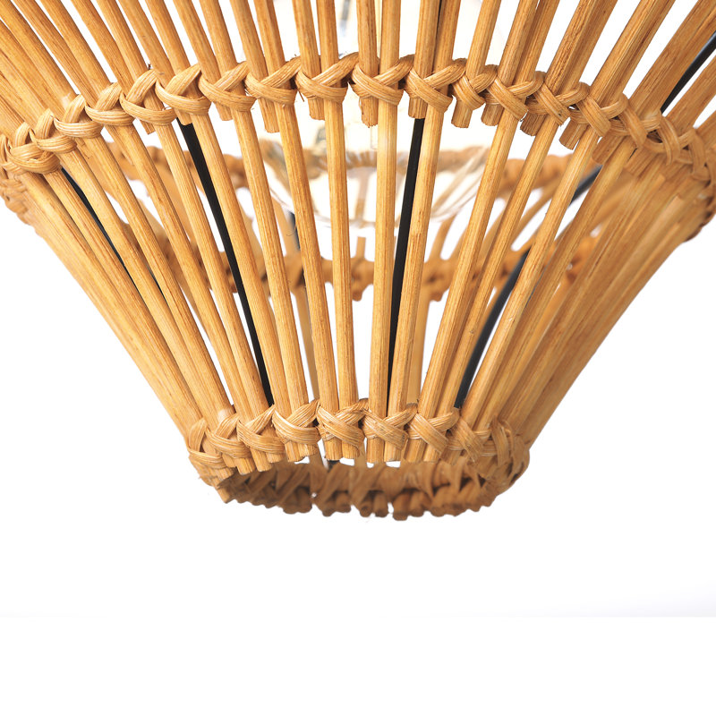 Anzila Rattan Semi Flush Mount, 7.08" H x 31.49" W x 31.49" D