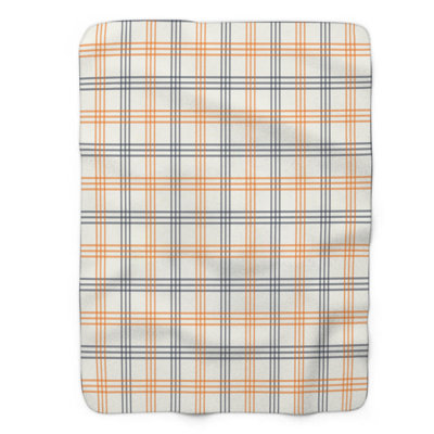 Blocs marine et orange - couverture sherpa de qualité supérieure 1 pièce