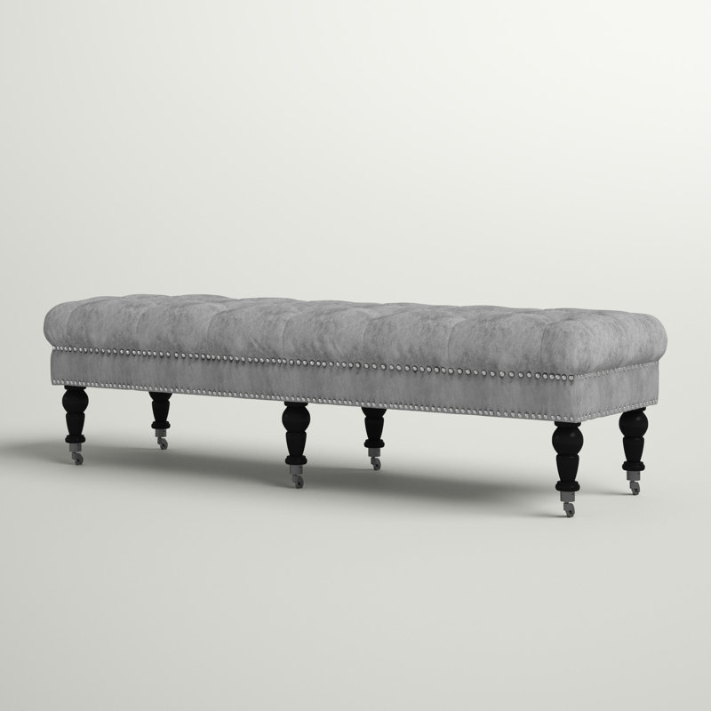 Athylene Linen Upholstered Bench, 17.75” H x 62” W x 19.63” D, Beige