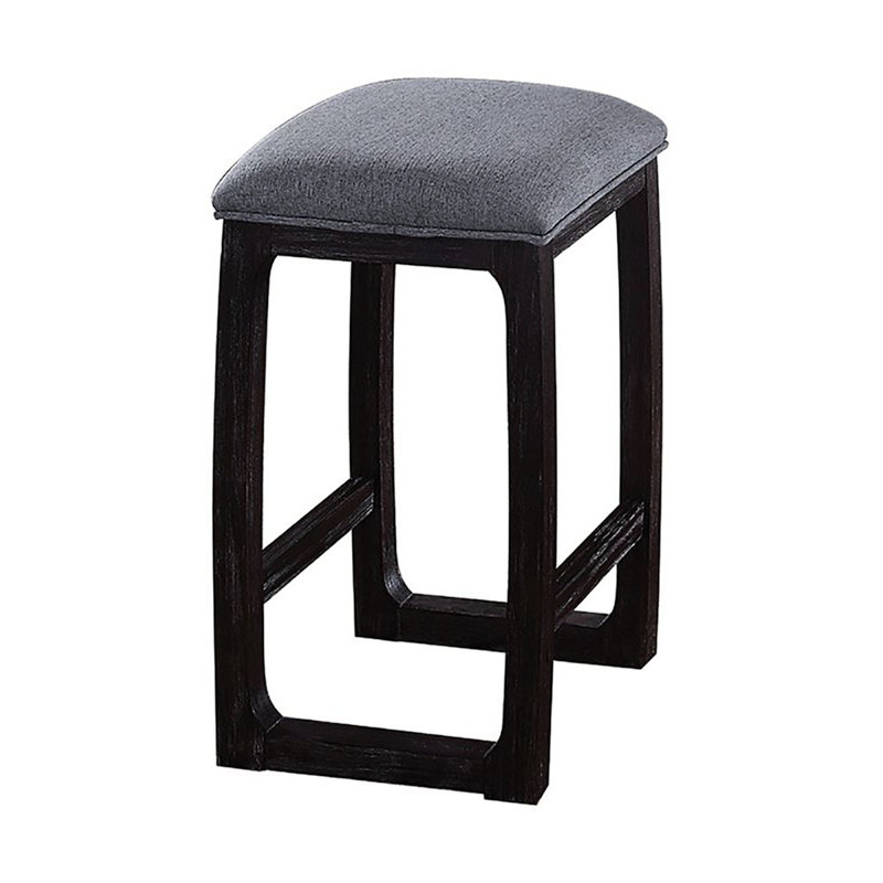 Comptoir avec coussin gris - meuble de chambre rustique