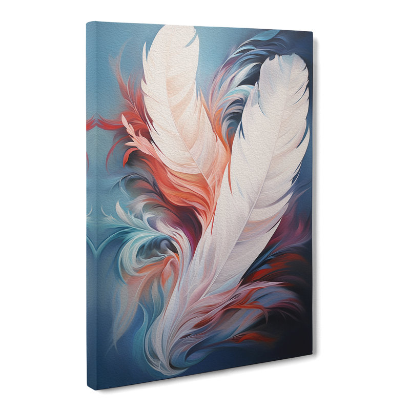 Feather Hard Edge Painting No.2 - Print, 50cm H x 35cm W x 3cm D