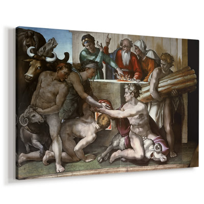 Le Sacrifice de Noé (plafond de la chapelle Sixtine) - Michel-Ange - Toile tendue avec châssis - 1508 - 1512