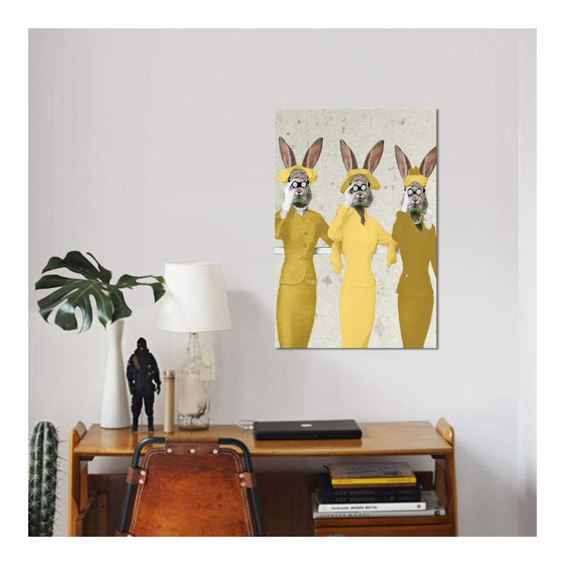 Vintage Rabbits by Coco De Paris - Wrapped Canvas Print, No Frame, 66.04 cm H x 45.72 cm W x 3.175 cm D