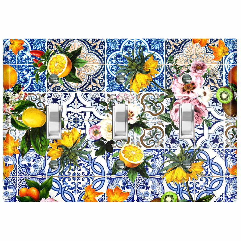 Patterned 3 - Gang Toggle Light Switch Standard Wall Plate