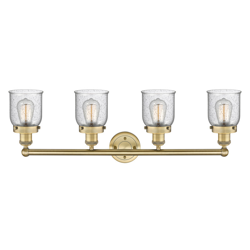 Éclairage pour meuble-lavabo à 4 lumières à intensité variable Asheton, Grainé, Laiton brossé