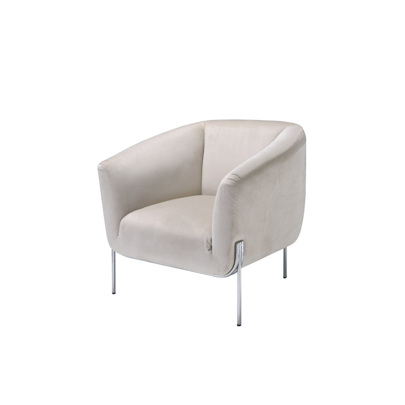 Fauteuil de 30 po de large Kaci, Beige, Argent