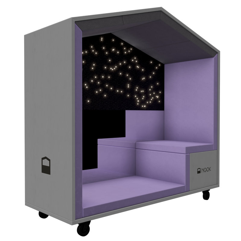 NOOK Interactive Sensory Pod 76 pour une stimulation active avec banc, tapis à fibre optique, télécommande sans fil, panneau mural interactif, panneau de miroir, sièges 1-2, bureau, maison, salle de classe l 78 po x H 77 po x P 30,3 po