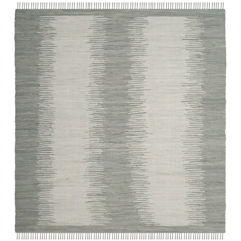 Tapis en coton tissé à la main Cayman, Carré 6 pi