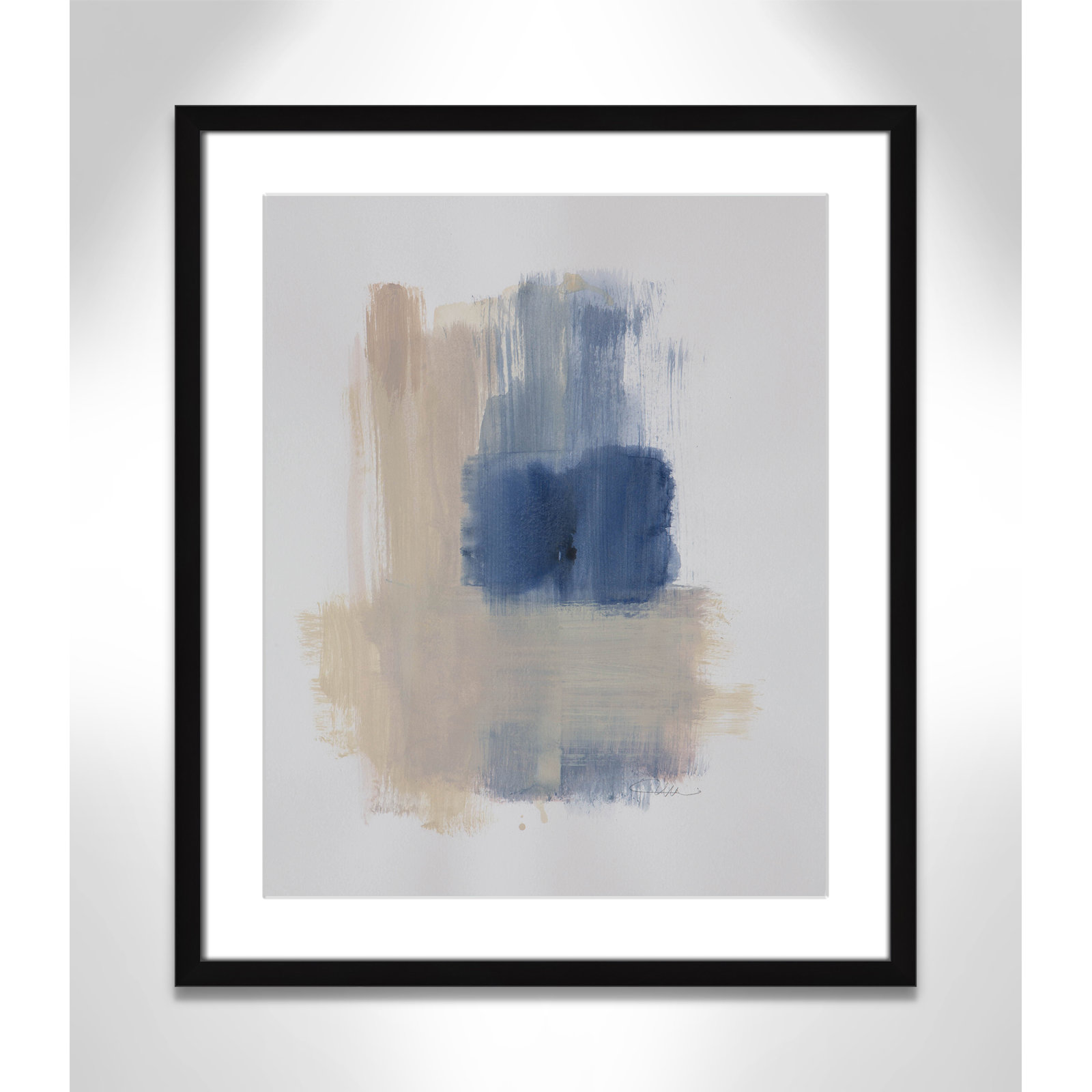 Macathurn "Powder Room Wash III" Print, Black Matted Picture Framed, 25.5" H x 21.5" W x 1.25" D
