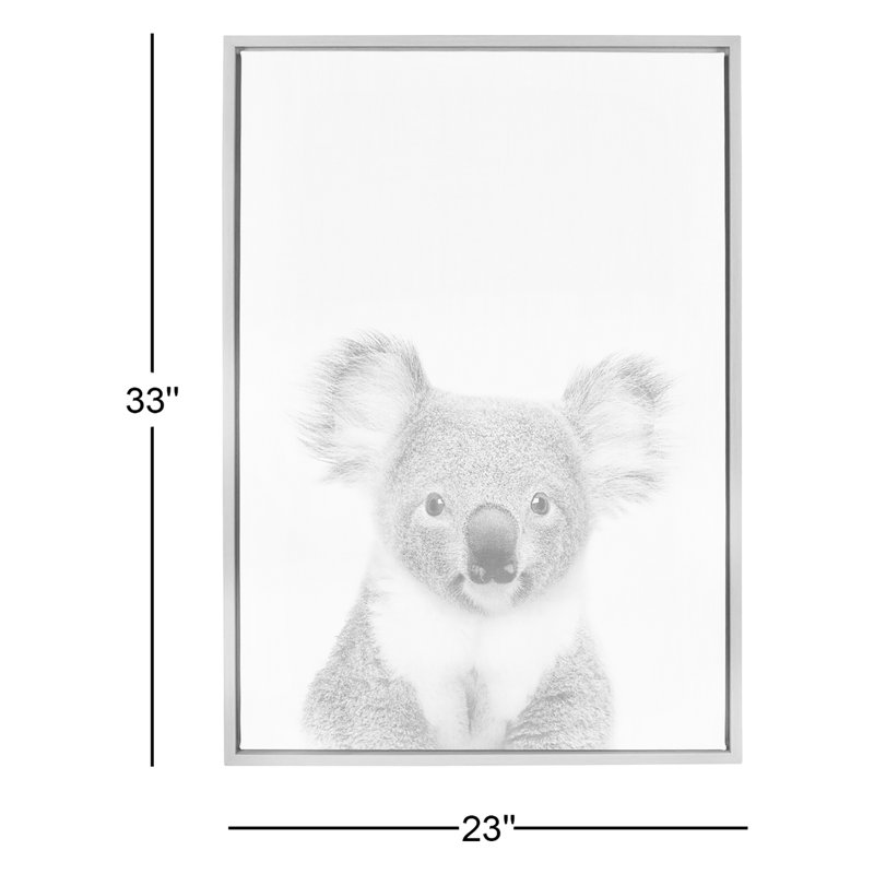 «Koala II» par Simon Te of Tai, reproduction d'art sur toile encadrée, Encadré gris