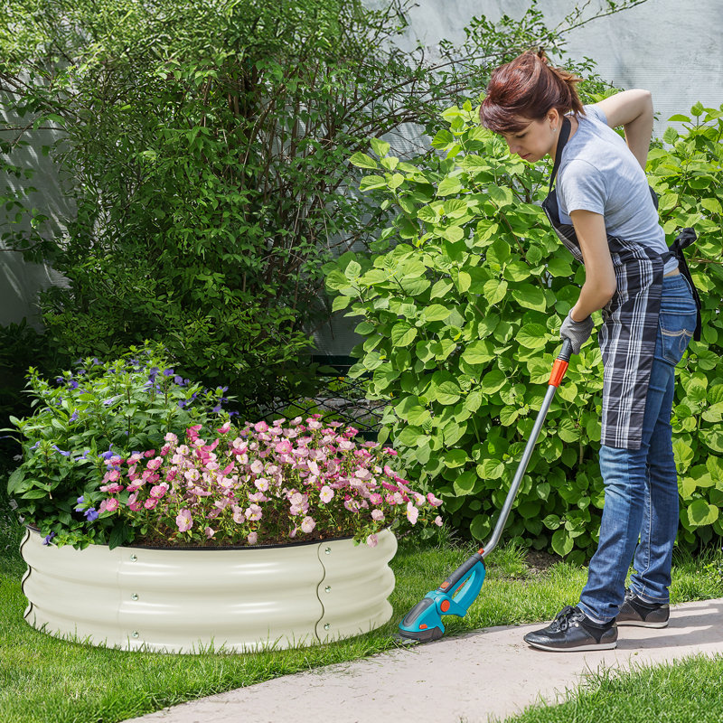 Lit de jardin surélevé en métal 2,5 pi x 2,5 pi Cotilla, Beige