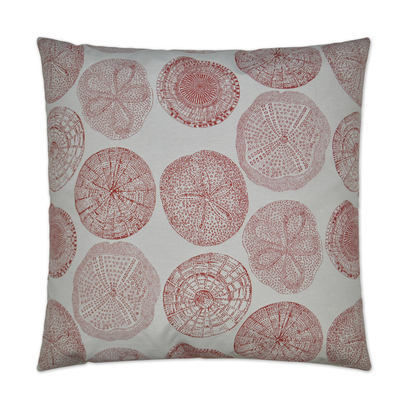 Sand Dollar Pillow Cover & Insert, Red, Square 20"