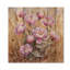 Pivoines dans le champ de blé II - impression de bois de pivoines - sur bois de pin naturel-1882896345