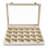 Jewellery Organizer Tray With Clear Lid 24 Grid Velvet Drawer Insert Jewellery Storage Box With Transparent Glass Lid Jewellery Display Case With Lock(Beige, 24 Grid)-1851554145