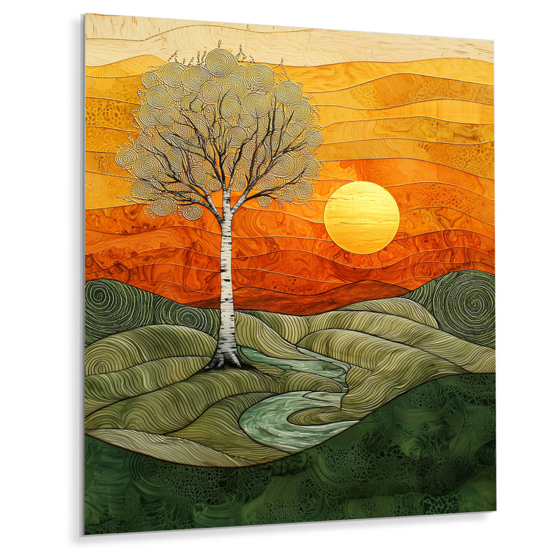 Whittlesey - arbre, décoration murale en métal, reproduction d'art moderne en métal, H 32 po x l 16 po