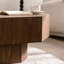 Table basse de 30,8 pouces pour espaces de vie primaires, brun noyer, bureau à finition lisse et imperméable, rangement ouvert, finition, couleur