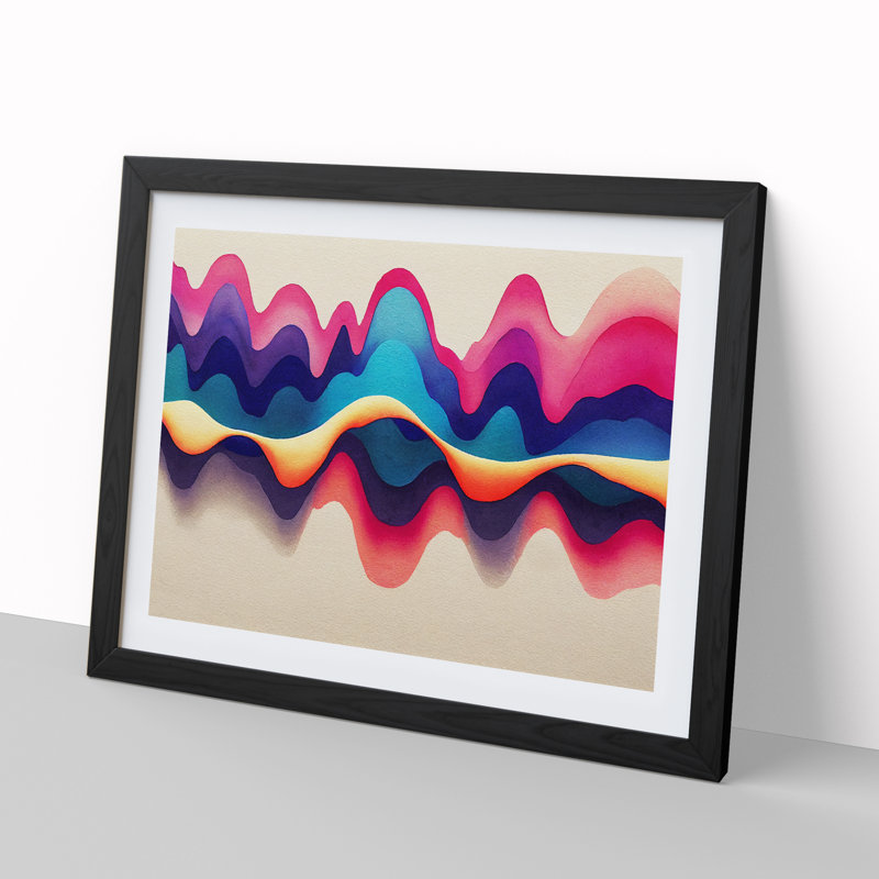 Abstract Soundwave Art Vol.3 - Framed Print, Black, 46cm H x 64cm W x 2cm D