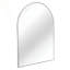 Miroir mural 30 po x 36 po en métal argenté arqué - incassable, verre HD, décor de salle de bain moderne