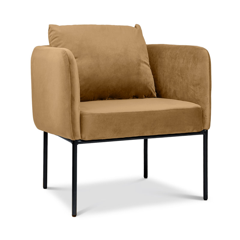 Chaise longue rembourrée en velours, Brun