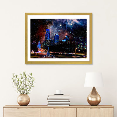 Philadelphie, Pennsylvanie, Carina Nebula Skyline - impression d'art graphique