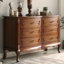 Armoire d'appoint en bois manufacturé brun foncé