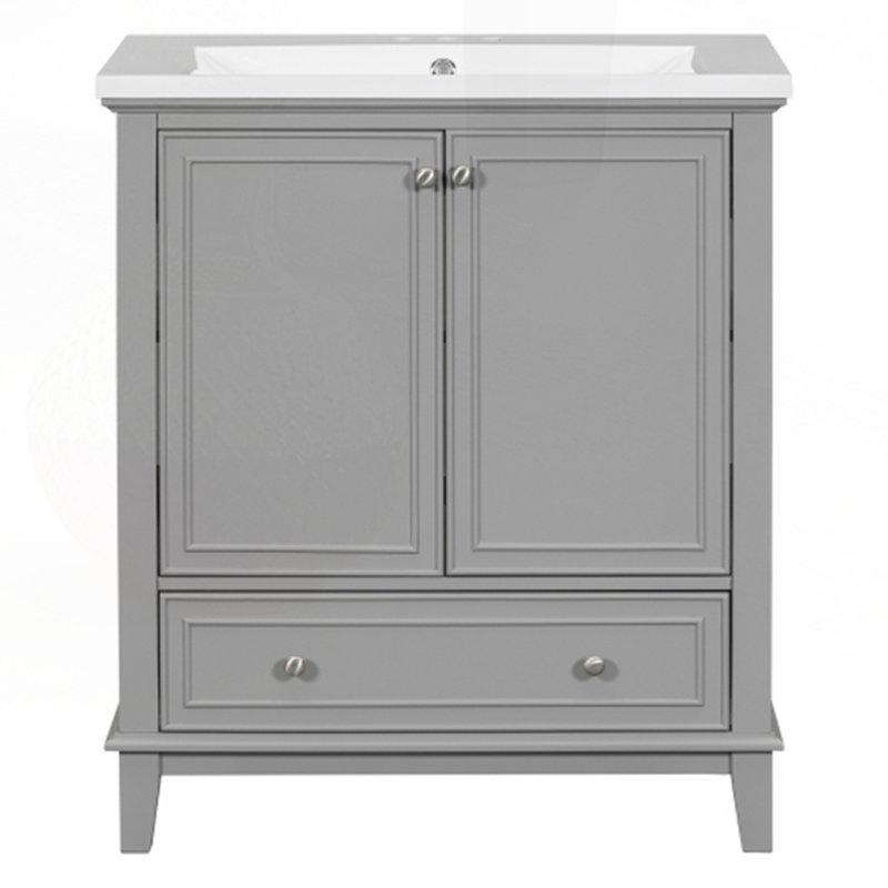 Meuble-lavabo 30 po avec lavabo, Gris / Argent