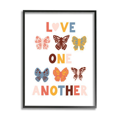 " Love One Another Butterflies Phrase " by Caverly Smith