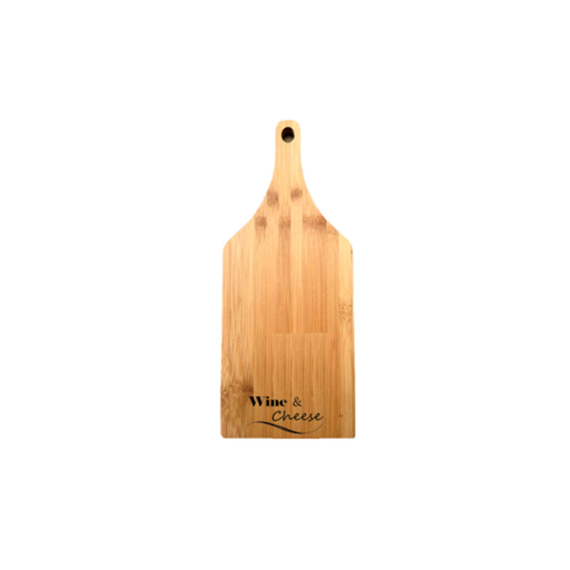 Bamboo With Text-Wine And Cheese Cutting Board