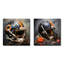 Casque de football américain rétro I - ensemble de 2 décorations murales-102580687-102580682