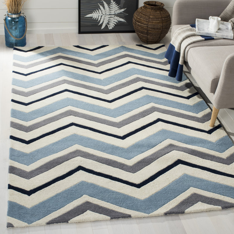 Teresita Hand Tufted Wool Chevron Rug, Rectangle 10' x 14'
