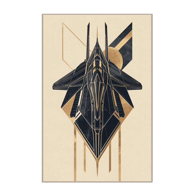 Machine Washable Daleville Interstellar Colony Ship Modern Geometric Rug in Beige – Beige Binding, 2x3