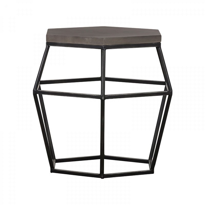 Lefancy Modern Concrete and Hexagonal End Table