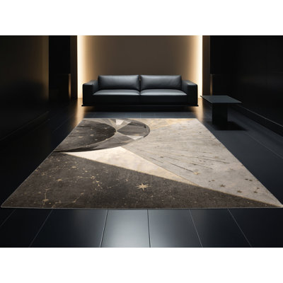 Tapis gris doux et moelleux Vance Posh & Luxe Starburst