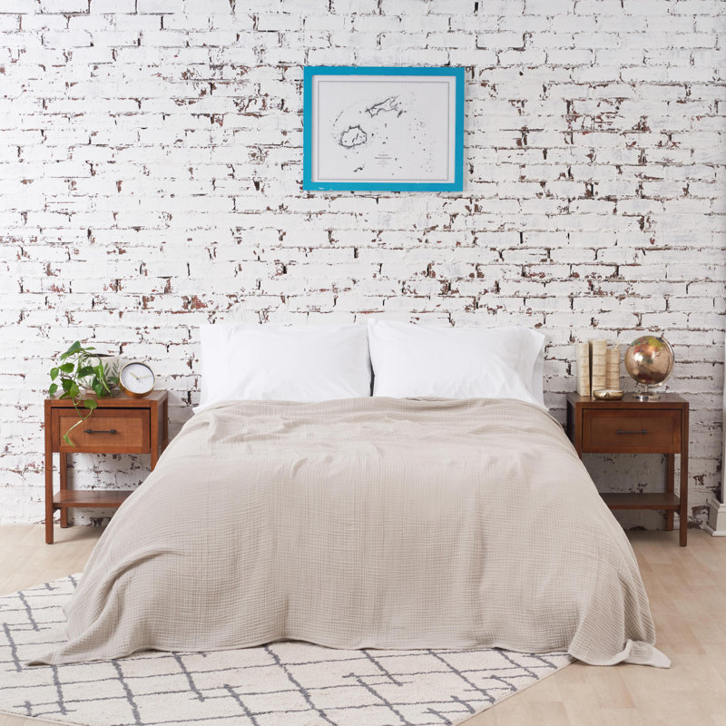 Ryker Moonbeam Gauze Coverlet, Queen Coverlet, Moonbeam
