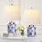 18.9" Blue Porcelain Jar Table Lamps for Living Room, Bedroom,Includes Bulbs