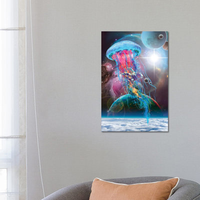 Lectric Jellyfish Space Monster by David Loblaw - Wrapped Canvas Print