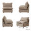 Chaise sans accoudoirs rembourrée en tissu de lin moderne-121000765