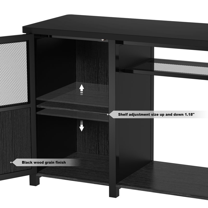 Heavy Duty Black Metal Aquarium Stand with Storage Cabinet for 55-75 Gallon Tanks
