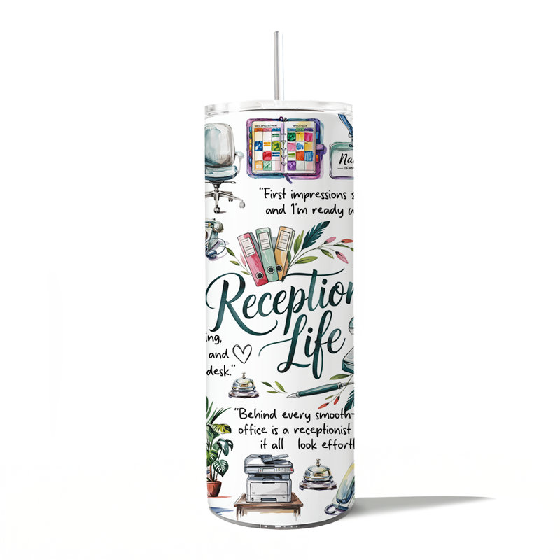 Gobelet personnalisé avec couvercle et paille en acier inoxydable 20 oz