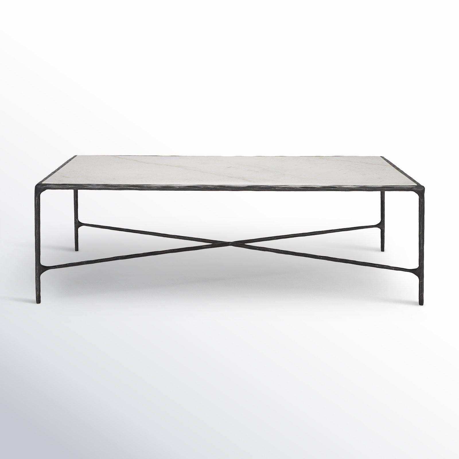 Evelynn Single Coffee Table, White Marble, Black
