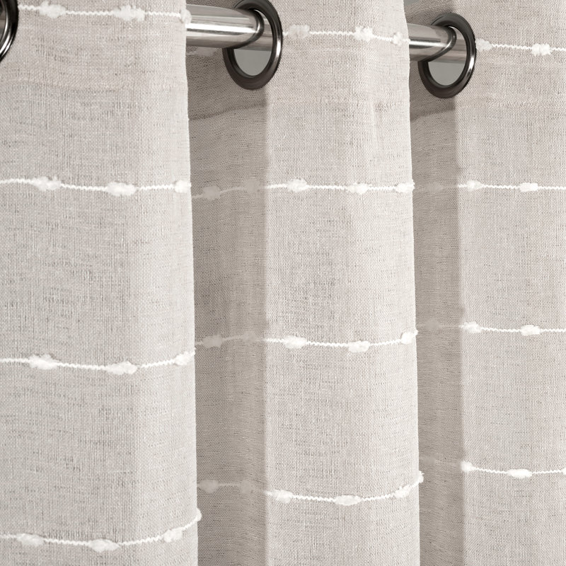 Polyester Sheer Curtain Single Panel, Gray