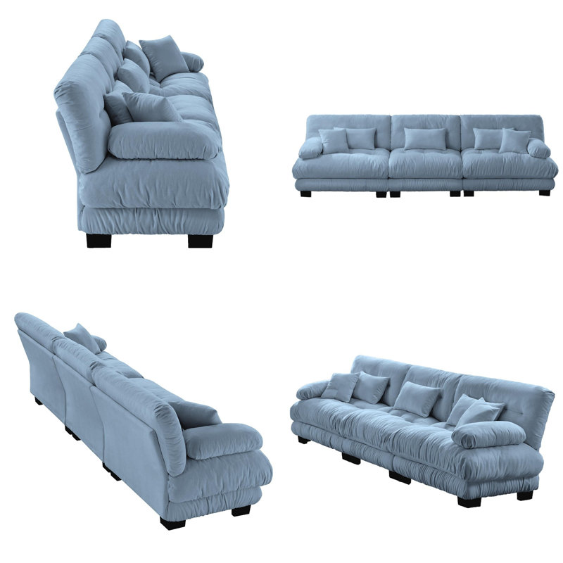 Canapé modulaire à 3 places Nimbus, H 13335,4 po x l 133,8 po x P 36 po, 3, Bleu