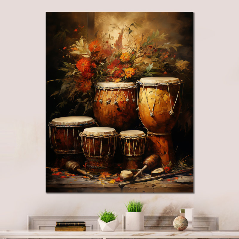 «Djembe Journey Earthy Umber» sur, H 20 po x l 12 po x P 1 po