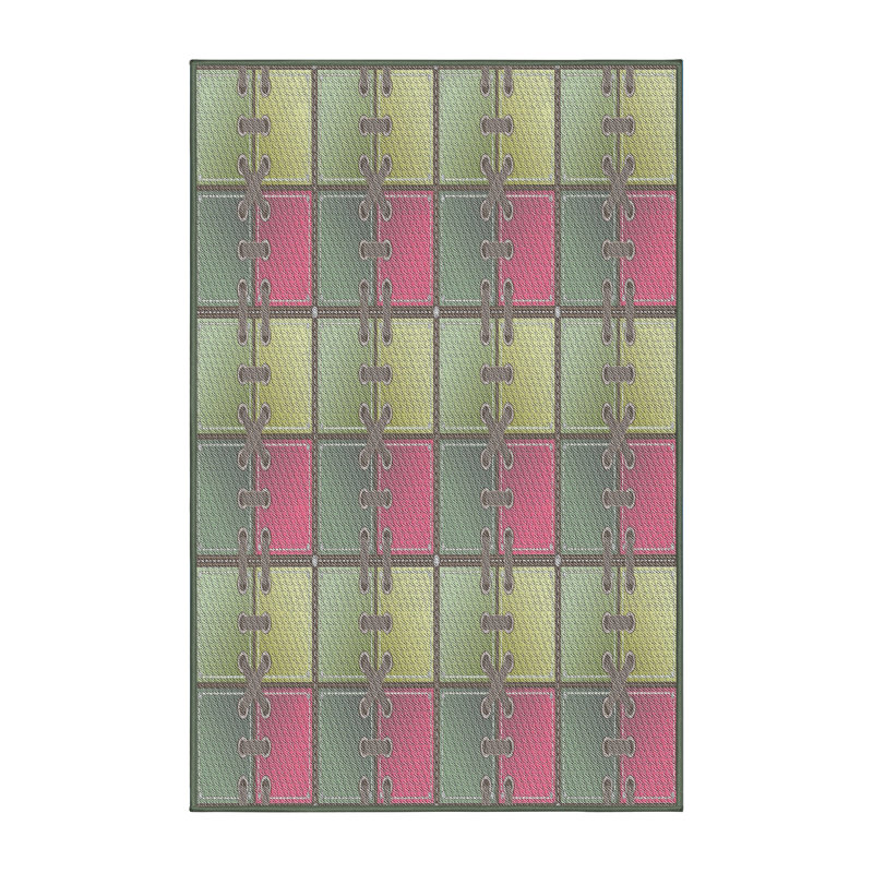 Tapis noir/gris à motifs, Rectangle 7 pi x 9 pi